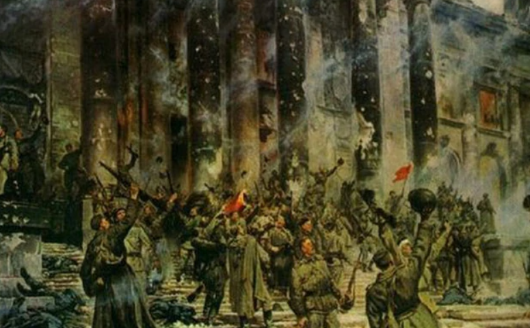 苏联红军在德国国会大厦前欢呼胜利1.png